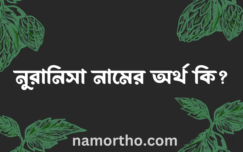 নুরানিসা নামের আর্থ কি?