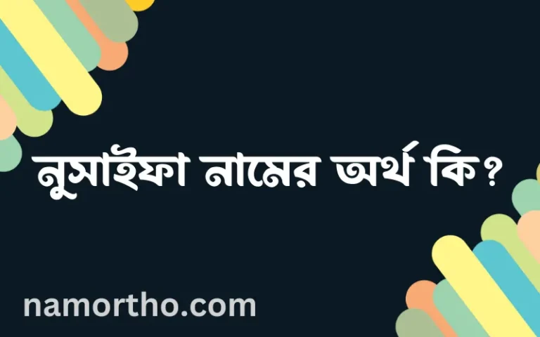 নুসাইফা নামের অর্থ কি? নুসাইফা নামের বাংলা, আরবি/ইসলামিক অর্থসমূহ