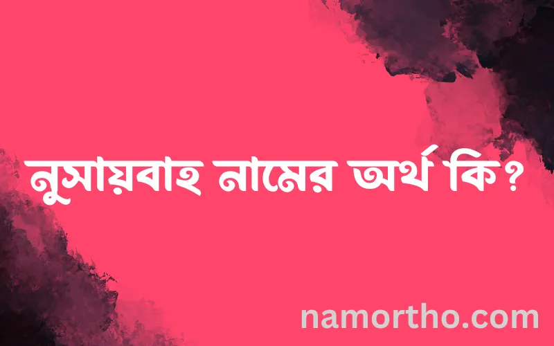 নুসায়বাহ নামের আর্থ কি?