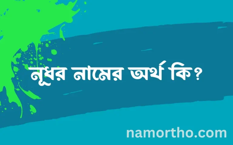 নূধর নামের অর্থ কি এবং ইসলাম কি বলে? (বিস্তারিত)
