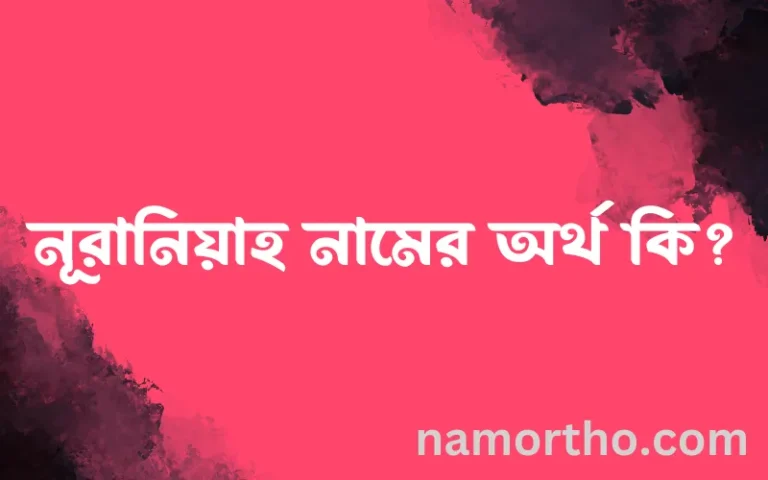 নূরানিয়াহ নামের অর্থ কি, বাংলা ইসলামিক এবং আরবি অর্থ?