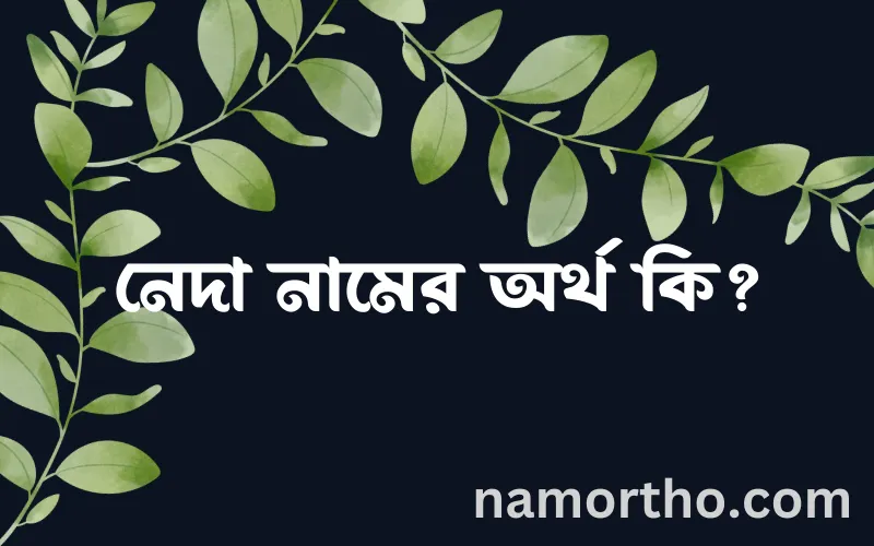 নেদা নামের আর্থ কি?