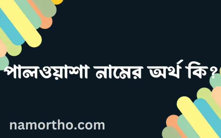 পালওয়াশা নামের অর্থ কি? ইসলামিক আরবি বাংলা অর্থ