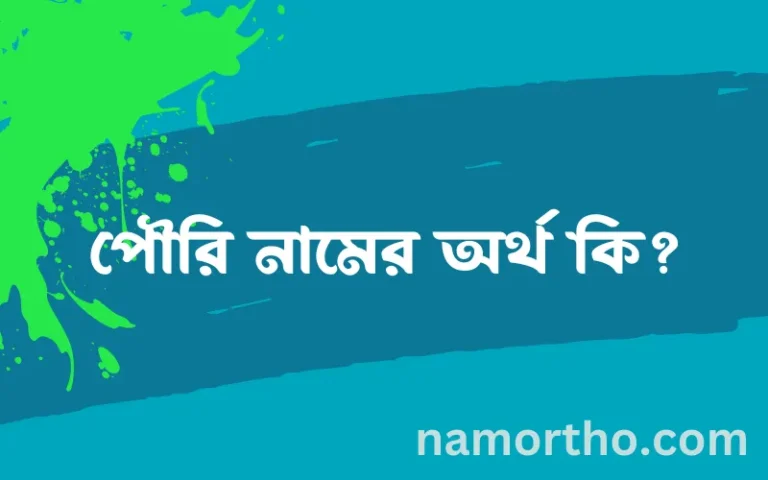পৌরি নামের অর্থ কি এবং ইসলাম কি বলে? (বিস্তারিত)
