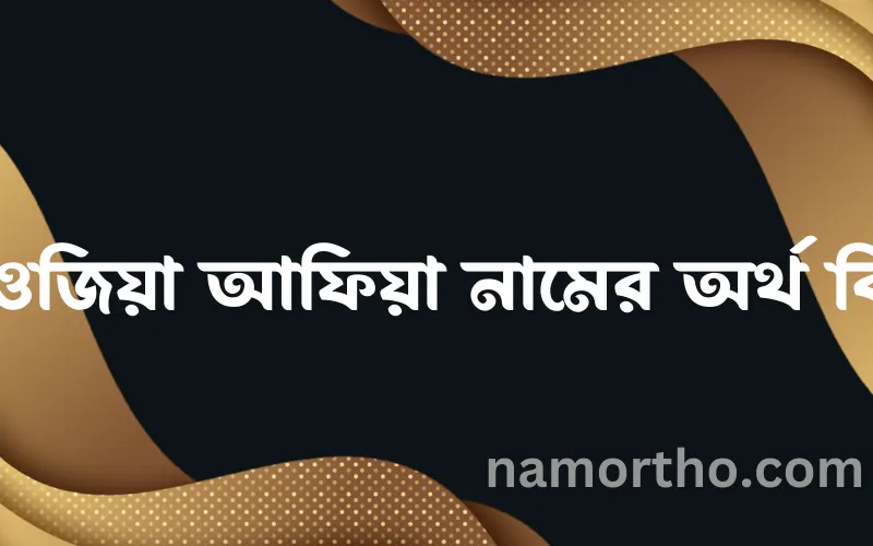 ফওজিয়া আফিয়া নামের আর্থ কি?