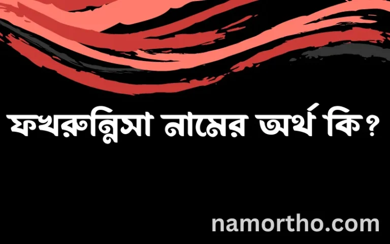 ফখরুন্নিসা নামের অর্থ কি, বাংলা ইসলামিক এবং আরবি অর্থ?
