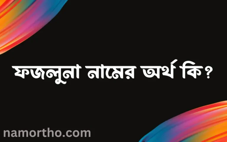 ফজলুনা নামের অর্থ কি? (ব্যাখ্যা ও বিশ্লেষণ) জানুন