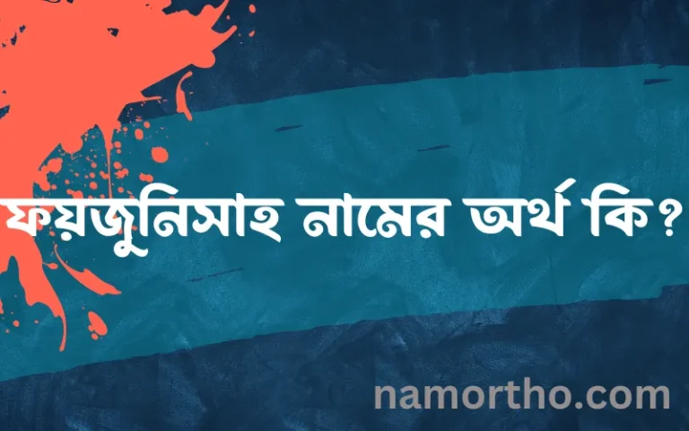 ফয়জুনিসাহ নামের বাংলা আরবি ইসলামিক অর্থ কি?