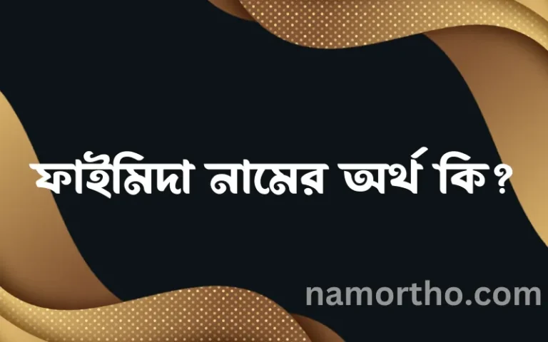 ফাইমিদা নামের অর্থ কি? ফাইমিদা নামের ইসলামিক অর্থ এবং বিস্তারিত তথ্য সমূহ