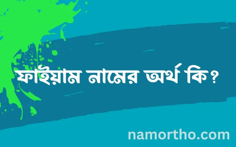 ফাইয়াম নামের অর্থ কি? ফাইয়াম নামের বাংলা, আরবি/ইসলামিক অর্থসমূহ