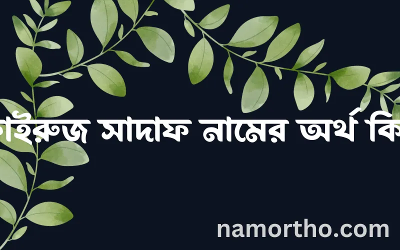 ফাইরুজ সাদাফ নামের আর্থ কি?