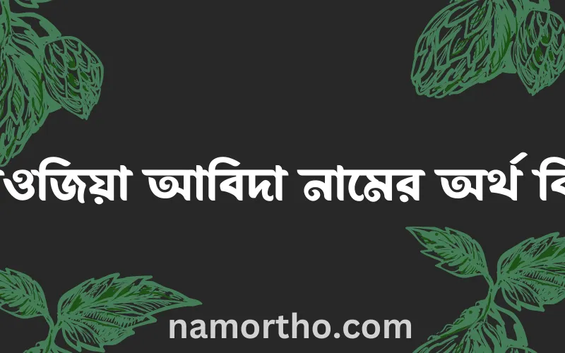 ফাওজিয়া আবিদা নামের আর্থ কি?