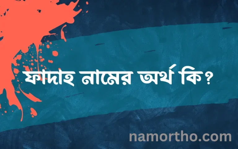ফাদাহ নামের অর্থ কি, ইসলামিক আরবি এবং বাংলা অর্থ জানুন