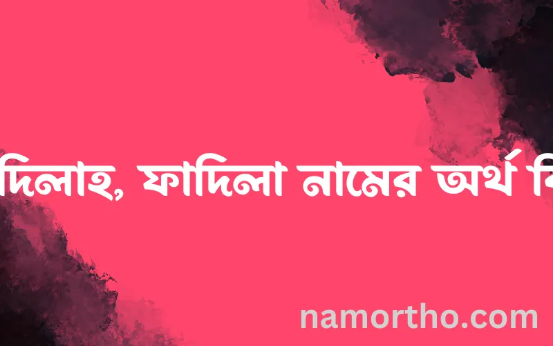 ফাদিলাহ, ফাদিলা নামের আর্থ কি?