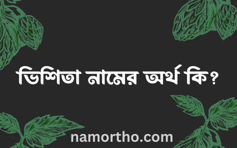 ভিশিতা নামের অর্থ কি এবং ইসলাম কি বলে? (বিস্তারিত)