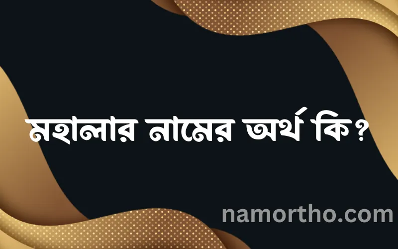 মহালার নামের আর্থ কি?