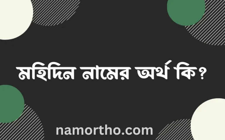 মহিদিন নামের অর্থ কি, বাংলা ইসলামিক এবং আরবি অর্থ?