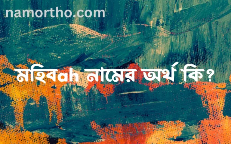 মহিবah নামের অর্থ কি? (ব্যাখ্যা ও বিশ্লেষণ) জানুন