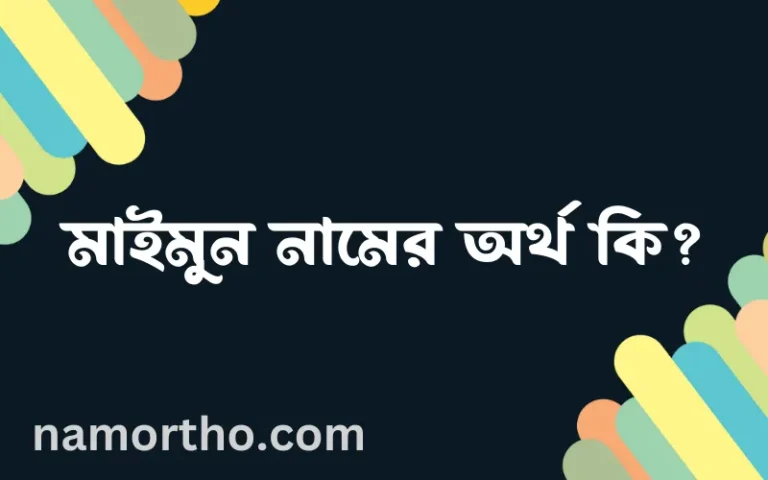 মাইমুন নামের অর্থ কি, বাংলা ইসলামিক এবং আরবি অর্থ?