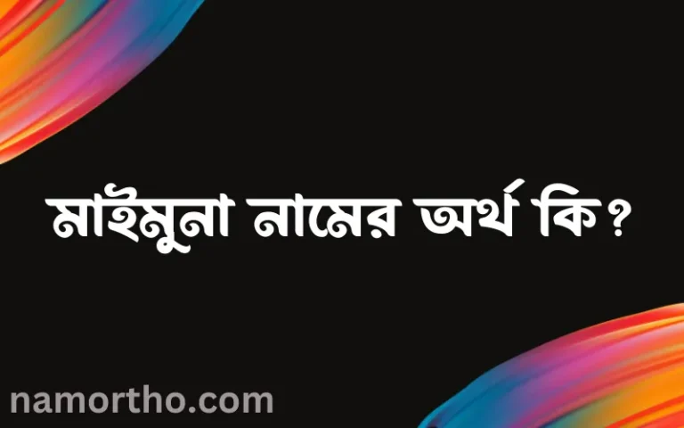 মাইমুনা নামের অর্থ কি? (ব্যাখ্যা ও বিশ্লেষণ) জানুন