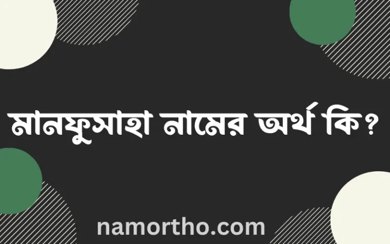 মানফুসাহা নামের অর্থ কি এবং ইসলাম কি বলে? (বিস্তারিত)