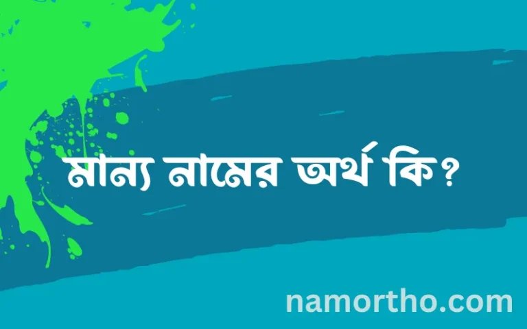 মান্য নামের অর্থ কি? মান্য নামের বাংলা, আরবি/ইসলামিক অর্থসমূহ