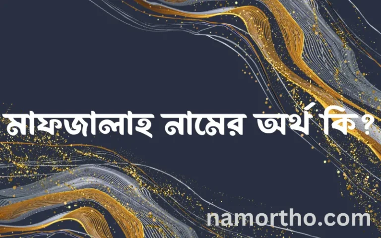 মাফজালাহ নামের অর্থ কি? মাফজালাহ নামের ইসলামিক অর্থ এবং বিস্তারিত তথ্য সমূহ