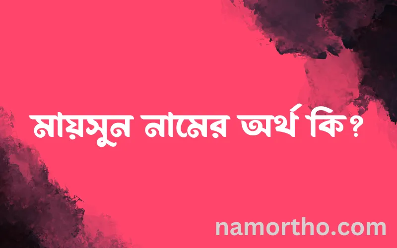 মায়সুন নামের আর্থ কি?