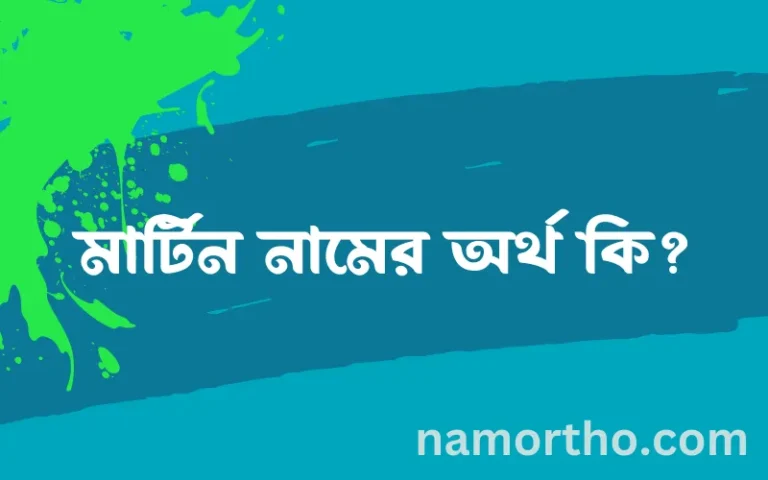মার্টিন নামের অর্থ কি? (ব্যাখ্যা ও বিশ্লেষণ) জানুন