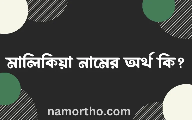 মালিকিয়া নামের অর্থ কি? মালিকিয়া নামের বাংলা, আরবি/ইসলামিক অর্থসমূহ