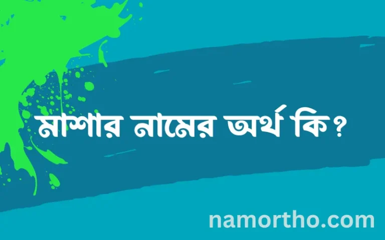 মাশার নামের অর্থ কি এবং ইসলাম কি বলে? (বিস্তারিত)