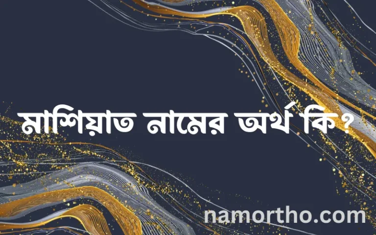 মাশিয়াত নামের অর্থ কি? মাশিয়াত নামের ইসলামিক অর্থ এবং বিস্তারিত তথ্য সমূহ