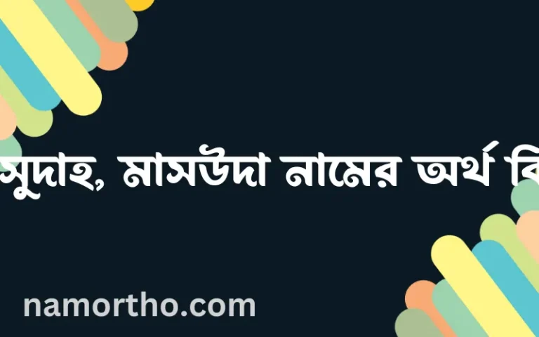 মাসু্দাহ, মাসউদা নামের অর্থ কি? ইসলামিক আরবি বাংলা অর্থ এবং নামের তাৎপর্য