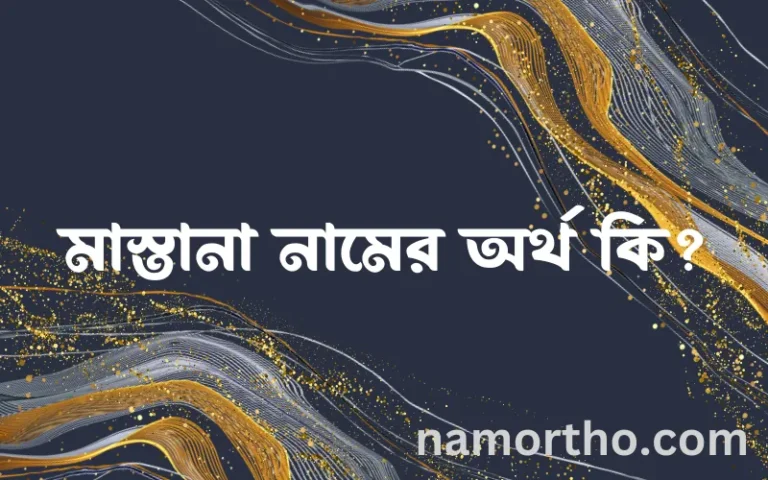 মাস্তানা নামের অর্থ কি? মাস্তানা নামের বাংলা, আরবি/ইসলামিক অর্থসমূহ