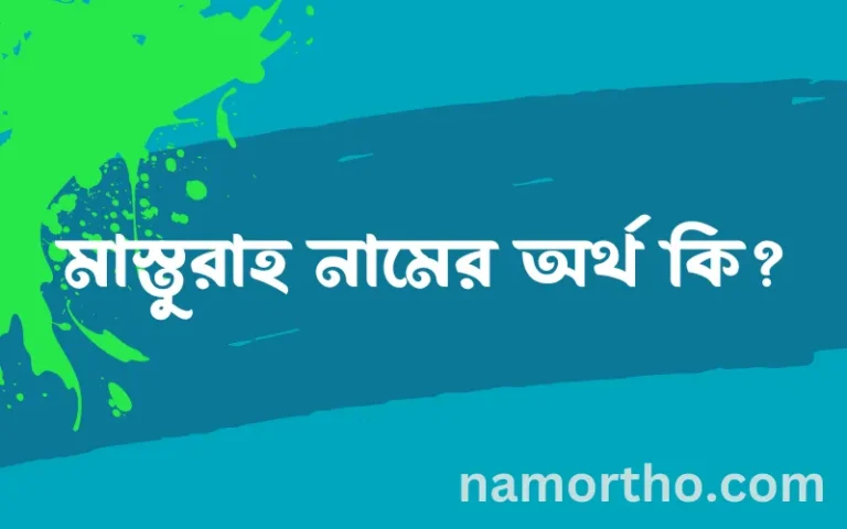 মাস্তুরাহ নামের অর্থ কি, ইসলামিক আরবি এবং বাংলা অর্থ জানুন