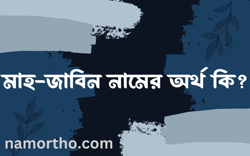 মাহ-জাবিন নামের আর্থ কি?