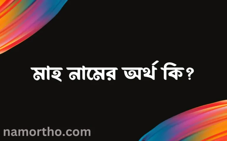 মাহ নামের অর্থ কি? মাহ নামের বাংলা, আরবি/ইসলামিক অর্থসমূহ