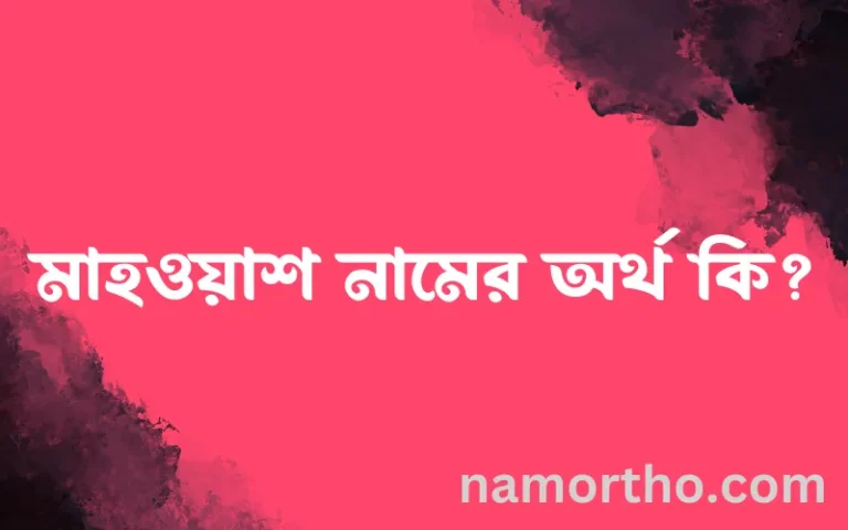 মাহওয়াশ নামের অর্থ কি? ইসলামিক আরবি বাংলা অর্থ