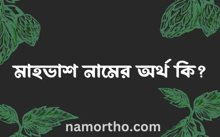 মাহভাশ নামের অর্থ কি? ইসলামিক আরবি বাংলা অর্থ