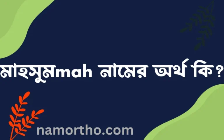 মাহসুমmah নামের অর্থ কি? ইসলামিক আরবি বাংলা অর্থ এবং নামের তাৎপর্য