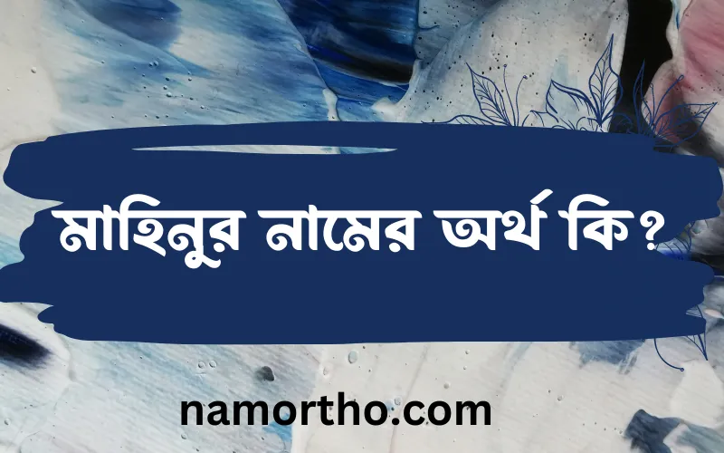 মাহিনুর নামের আর্থ কি?