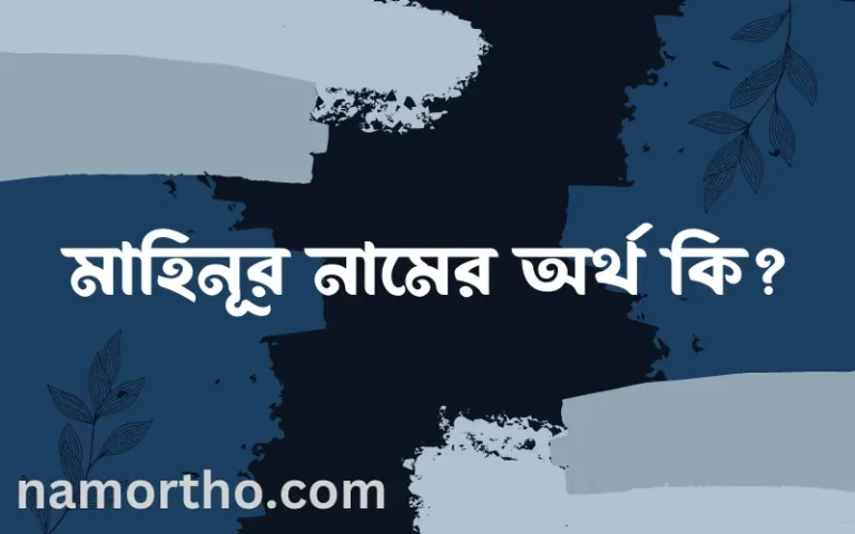 মাহিনূর নামের অর্থ কি? ইসলামিক আরবি বাংলা অর্থ এবং নামের তাৎপর্য