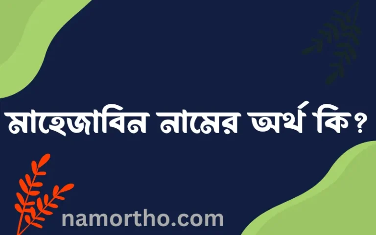 মাহেজাবিন নামের বাংলা আরবি ইসলামিক অর্থ কি?