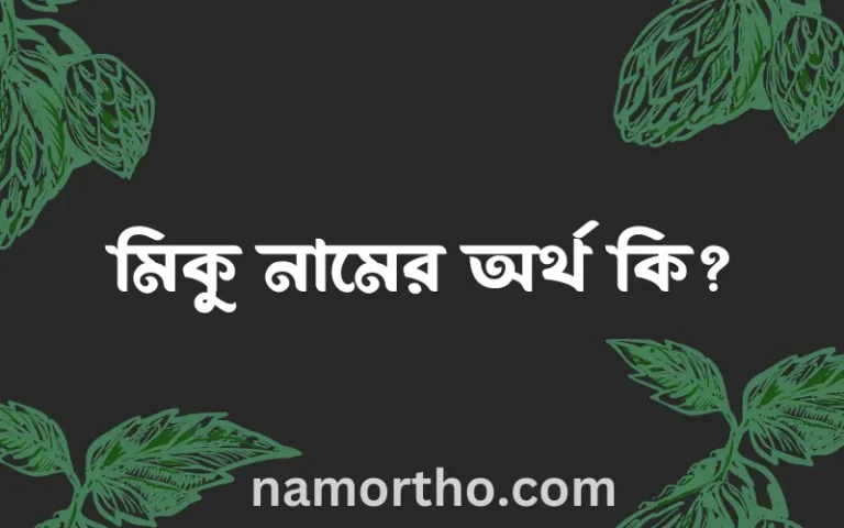 মিকু নামের অর্থ কি, বাংলা ইসলামিক এবং আরবি অর্থ?