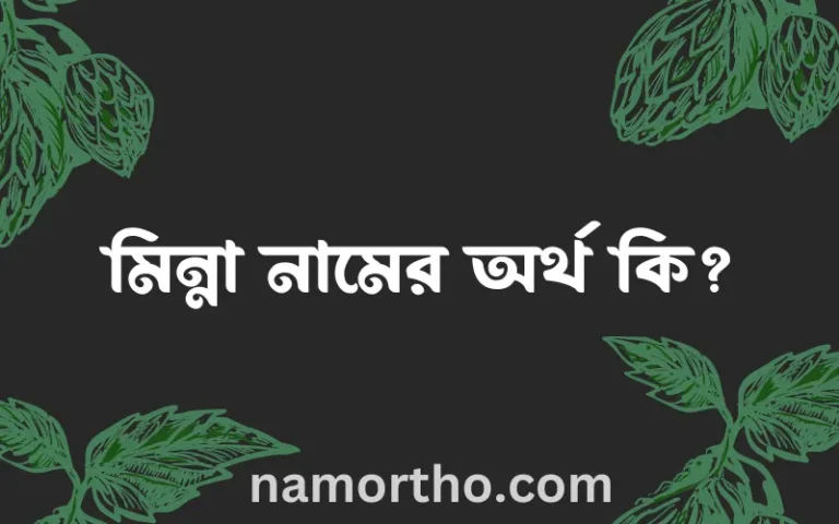 মিন্না নামের অর্থ কি? মিন্না নামের বাংলা, আরবি/ইসলামিক অর্থসমূহ