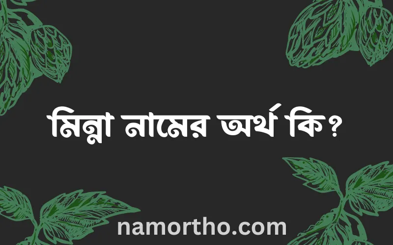 মিন্না নামের আর্থ কি?
