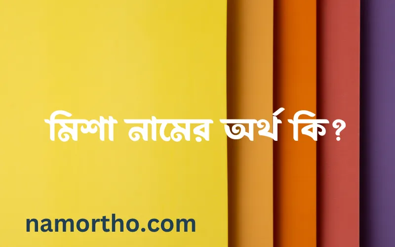 মিশা নামের আর্থ কি?