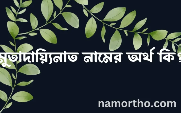 মুতাদায়্যিনাত নামের অর্থ কি? (ব্যাখ্যা ও বিশ্লেষণ) জানুন
