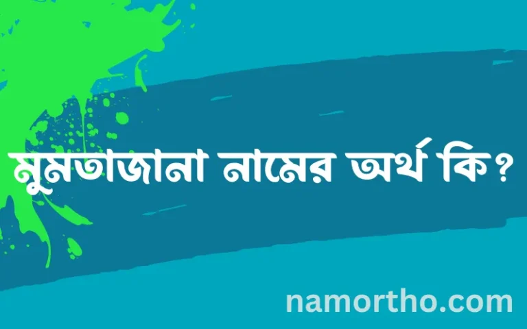 মুমতাজানা নামের অর্থ কি এবং ইসলাম কি বলে? (বিস্তারিত)