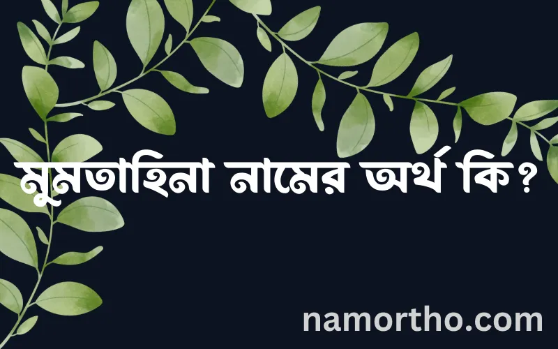 মুমতাহিনা নামের আর্থ কি?